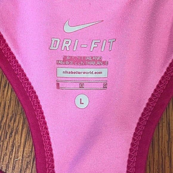 Nike Dri Fit Women’s Tank Top Active Pink Racerback Stretch Size Large - Picture 3 of 5